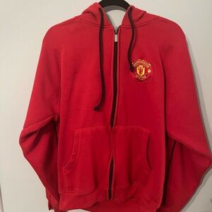 Manchester United Red Zip-Up Hoodie Jacket